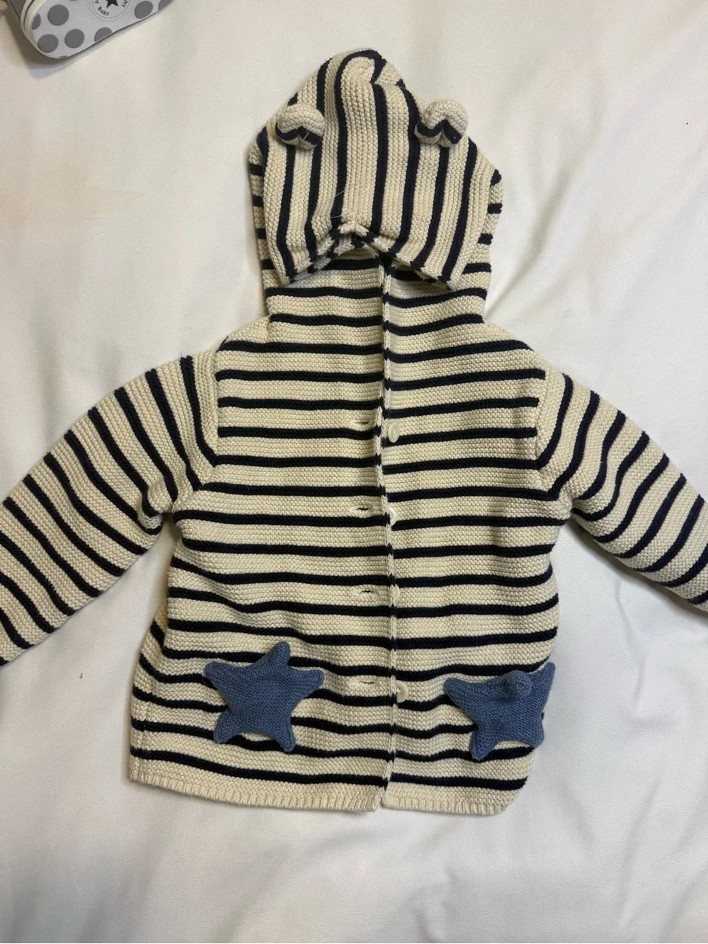 GAP Baby Cream and Navy Striped Knit Sweater